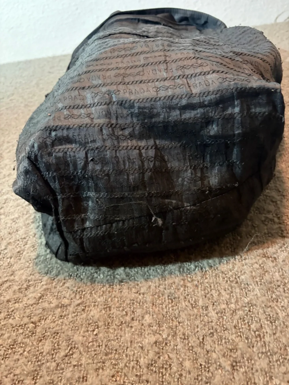 Prada Black Messenger Bag with Silver Buckle